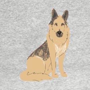 German Shepherd Drawing T-Shirt